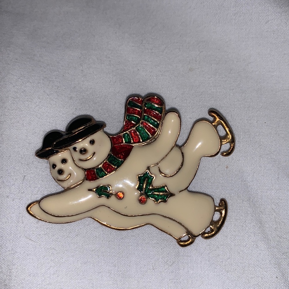 Snowman Brooch